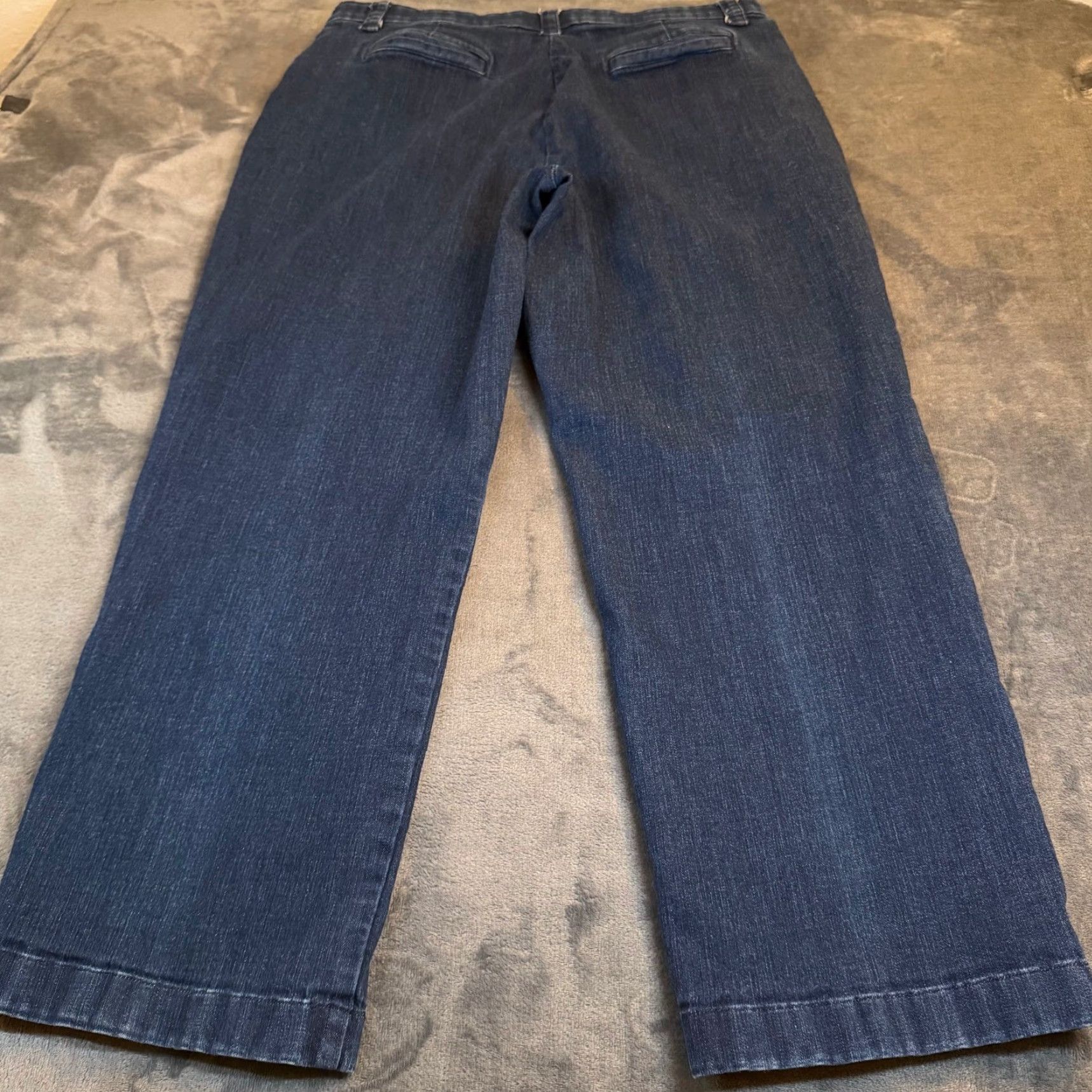 Vintage LL Bean Classic Fit Wide Leg Jeans Dark Wash Blue Stretch Denim Womens Size 20 R Size 42" / US 20 - 3 Thumbnail