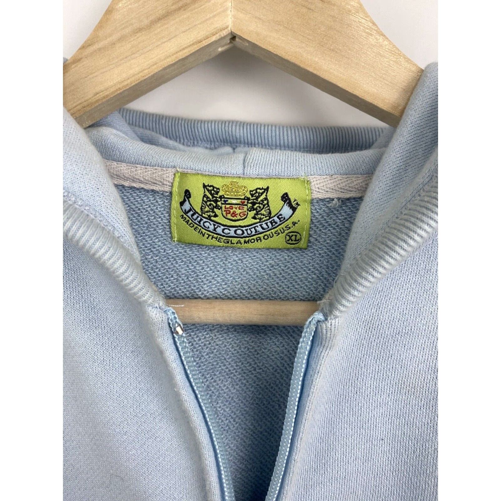 Juicy Couture Juicy Couture Zip Hoodie Retro Hype Blue L/XL Men Hoodie United States Flag Emoji Vintage Size US L / EU 52-54 / 3 - 6 Thumbnail