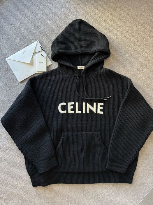 Celine hooded sweater in ribbed wool