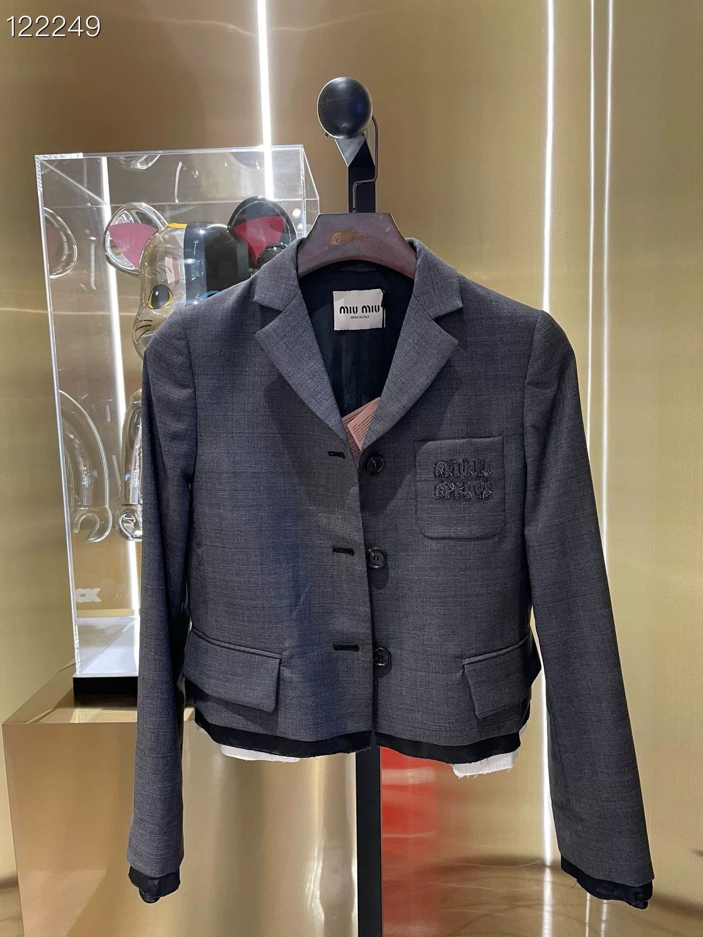Miu Miu MiuMiu 080783H66 Gray Blazer Size XS / US 0-2 / IT 36-38 - 1 Thumbnail