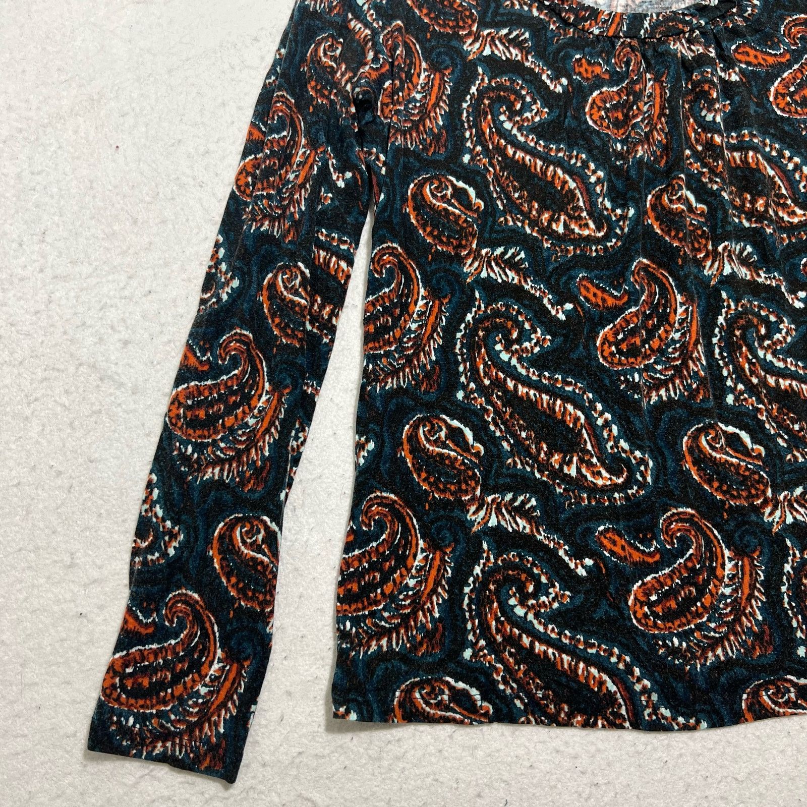 Other Talbots Long Sleeve Paisley Patterned Pullover T Shirt Top Size M / US 6-8 / IT 42-44 - 5 Thumbnail