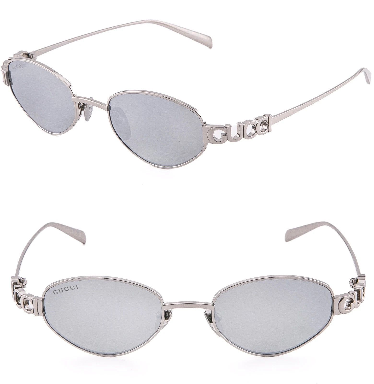 Gucci GUCCI 1935 Gg1935S Silver Mirrored Logo Metal Sunglasses 004 Size ONE SIZE - 1 Thumbnail
