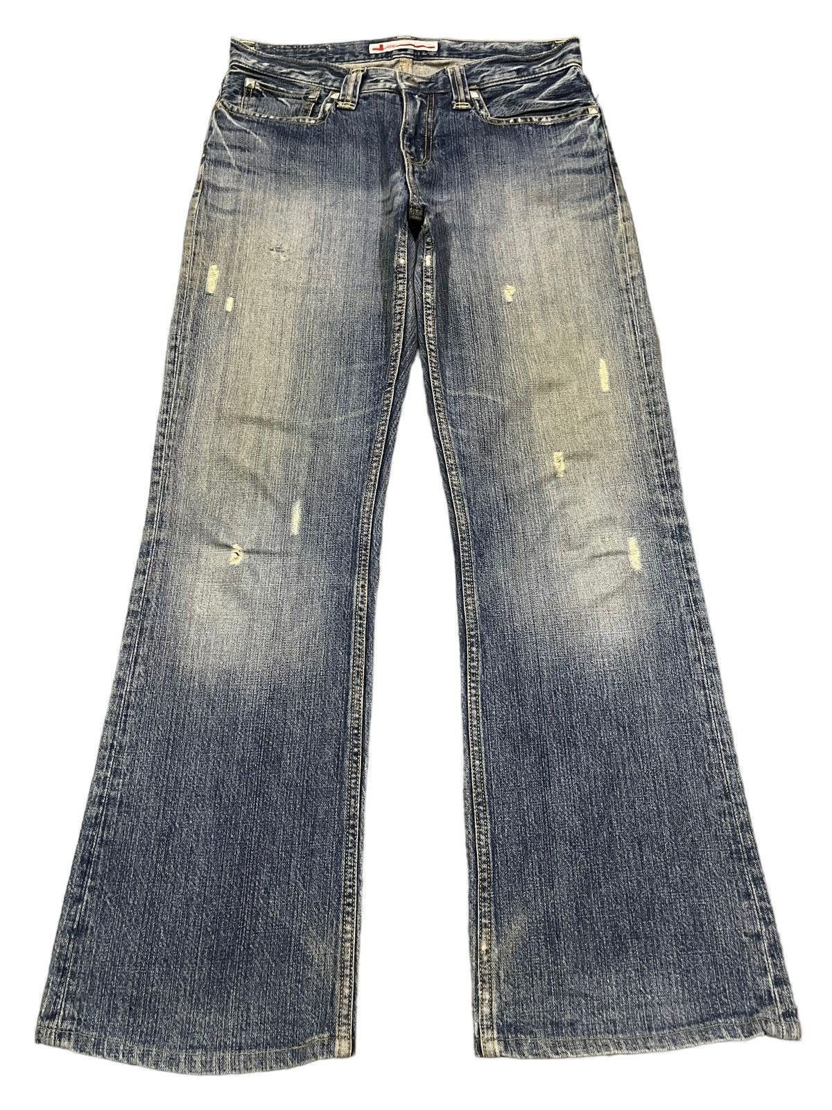 image of 14Th Addiction Vintage Japan Genoese Okayama Distress Style Baggy Jeans in Blue, Men's (Size 32)