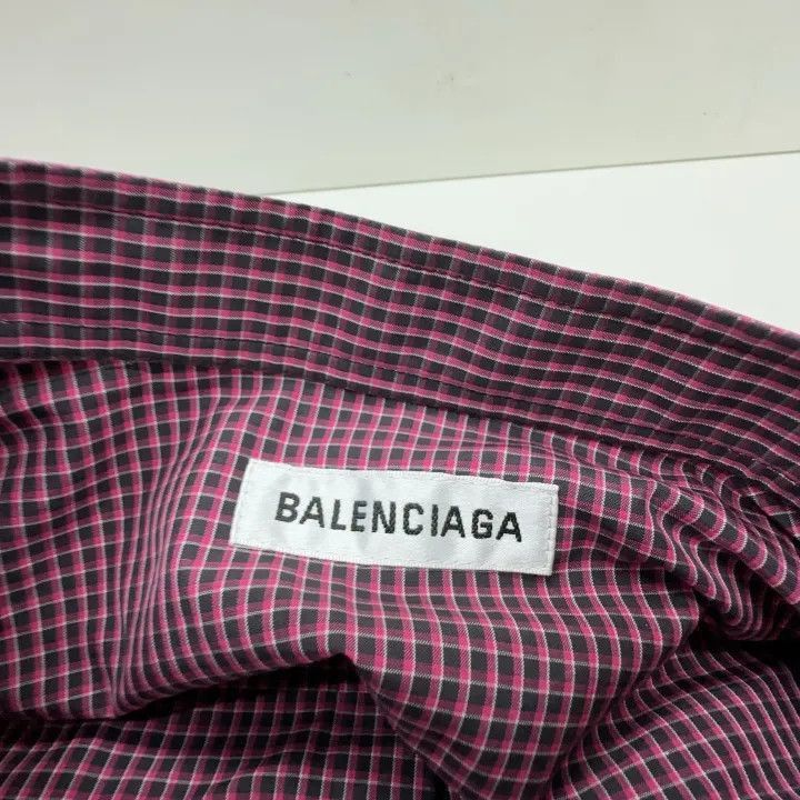 Balenciaga Balenciaga Balenciaga Pink Striped Letter Shirt -2507 Size US S / EU 44-46 / 1 - 4 Thumbnail