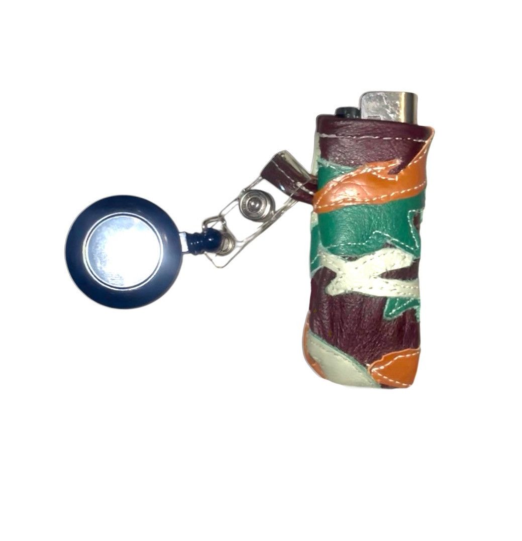 Vintage Patchwork, camo, leather lighter holder Size ONE SIZE - 1 Thumbnail
