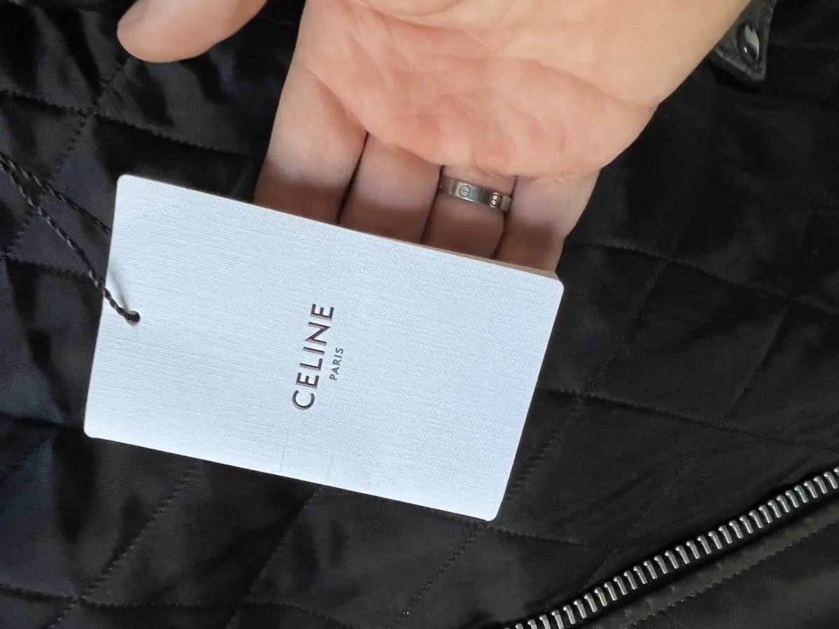 Celine × Hedi Slimane Celine × Hedi Slimane Shearling Collar Leather Jacket Size US M / EU 48-50 / 2 - 12 Thumbnail