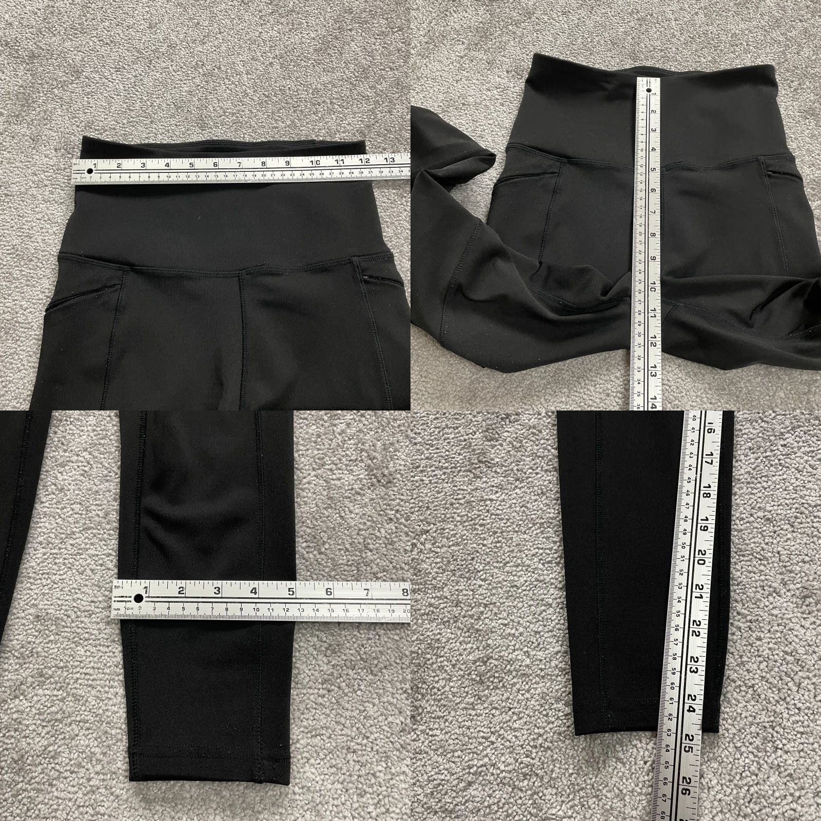 Nicole Miller Nicole Miller Compression Leggings Women Small Black Zip Pockets Active 24x24.5 Athletic Slim Leggings Womens Black 24x24.5 Size 28" / US 6 / IT 42 - 8 Thumbnail