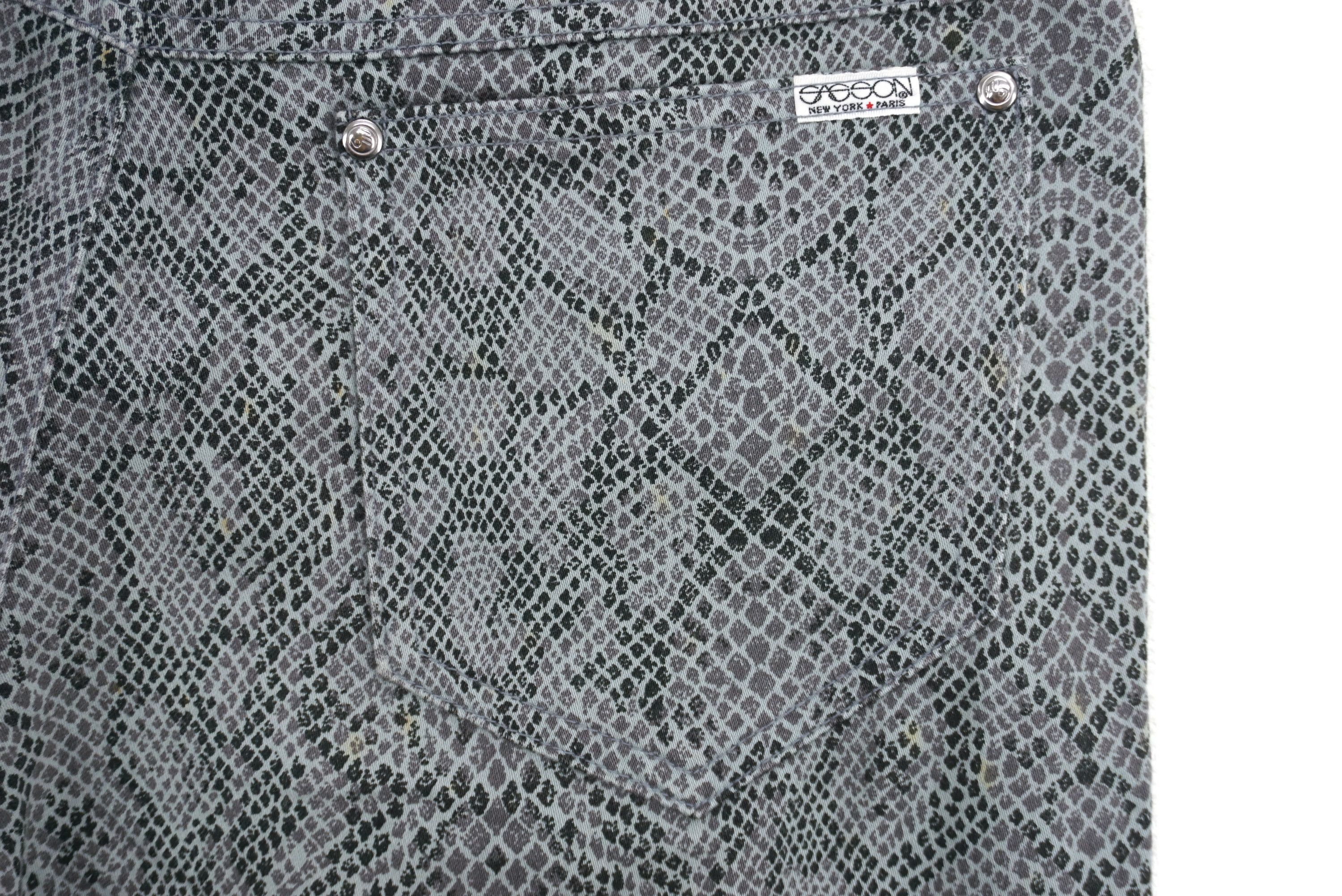 Japanese Brand Sasson Pants fit W29xL30.5 Snake Print Straight-Leg Size 29" - 14 Thumbnail