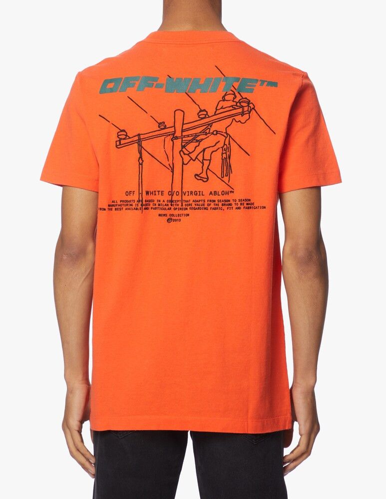 Off-White Orange Trellis Worker Logo T-shirt Size US S / EU 44-46 / 1 - 2 Thumbnail