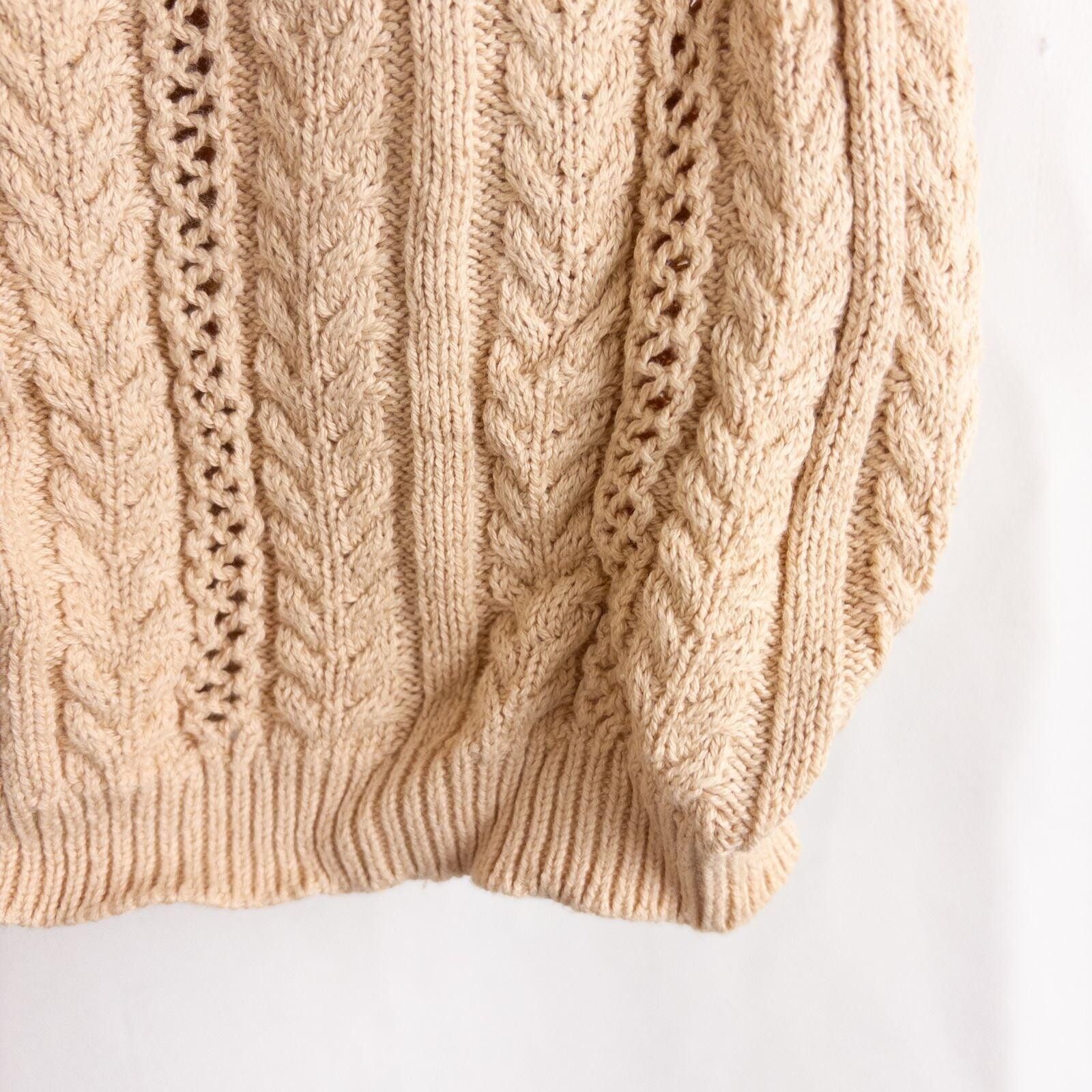 Other Talbots Vintage Tan Cable Knit Cardigan Womens Large Size L / US 10 / IT 46 - 5 Thumbnail