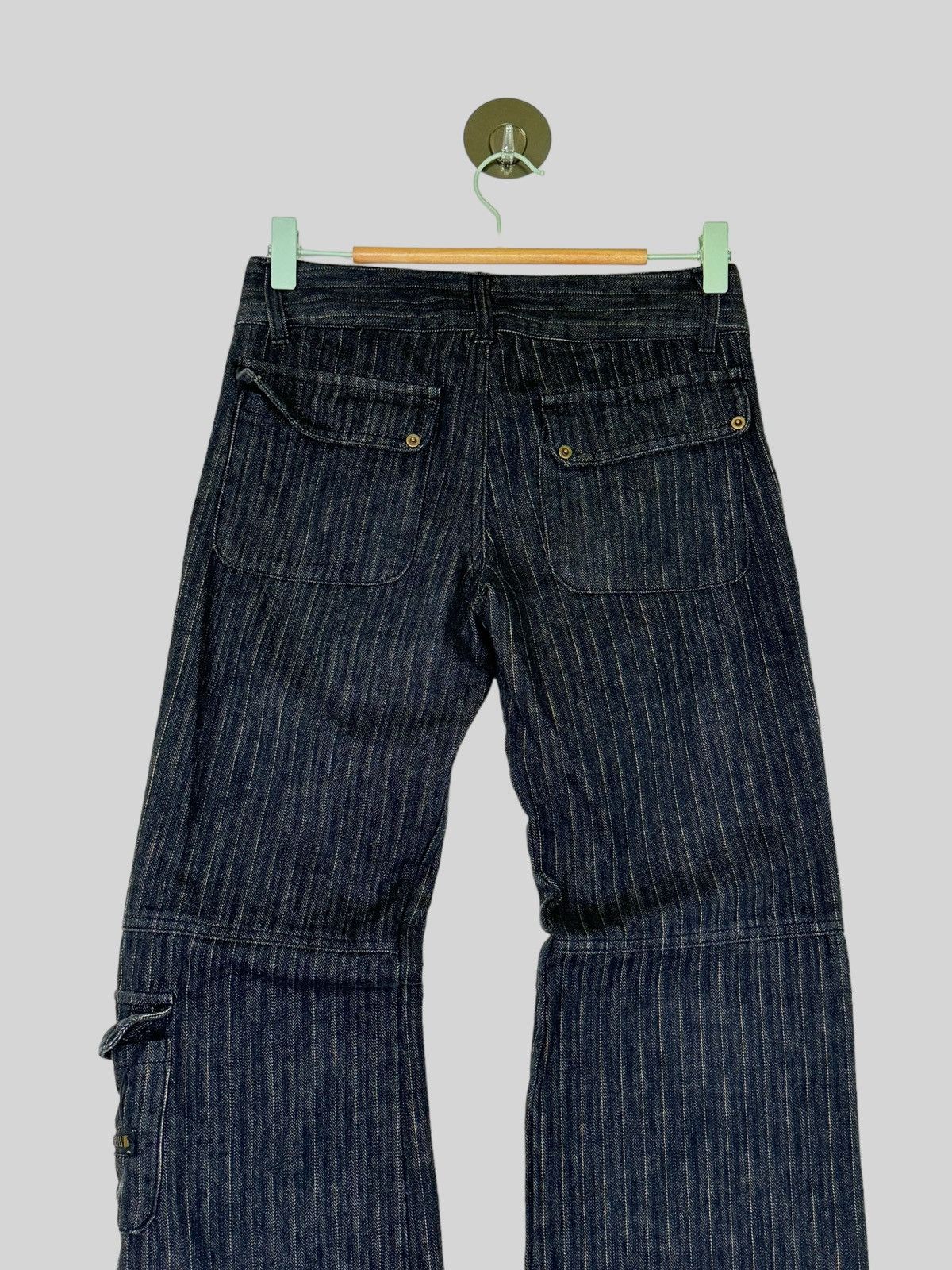 If Six Was Nine × Japanese Brand × Le Grande Bleu (L.G.B.) FLARE RU JEANS COLOR STRIPED MULTIPLE POCKET CARGO Size US 27 - 9 Thumbnail