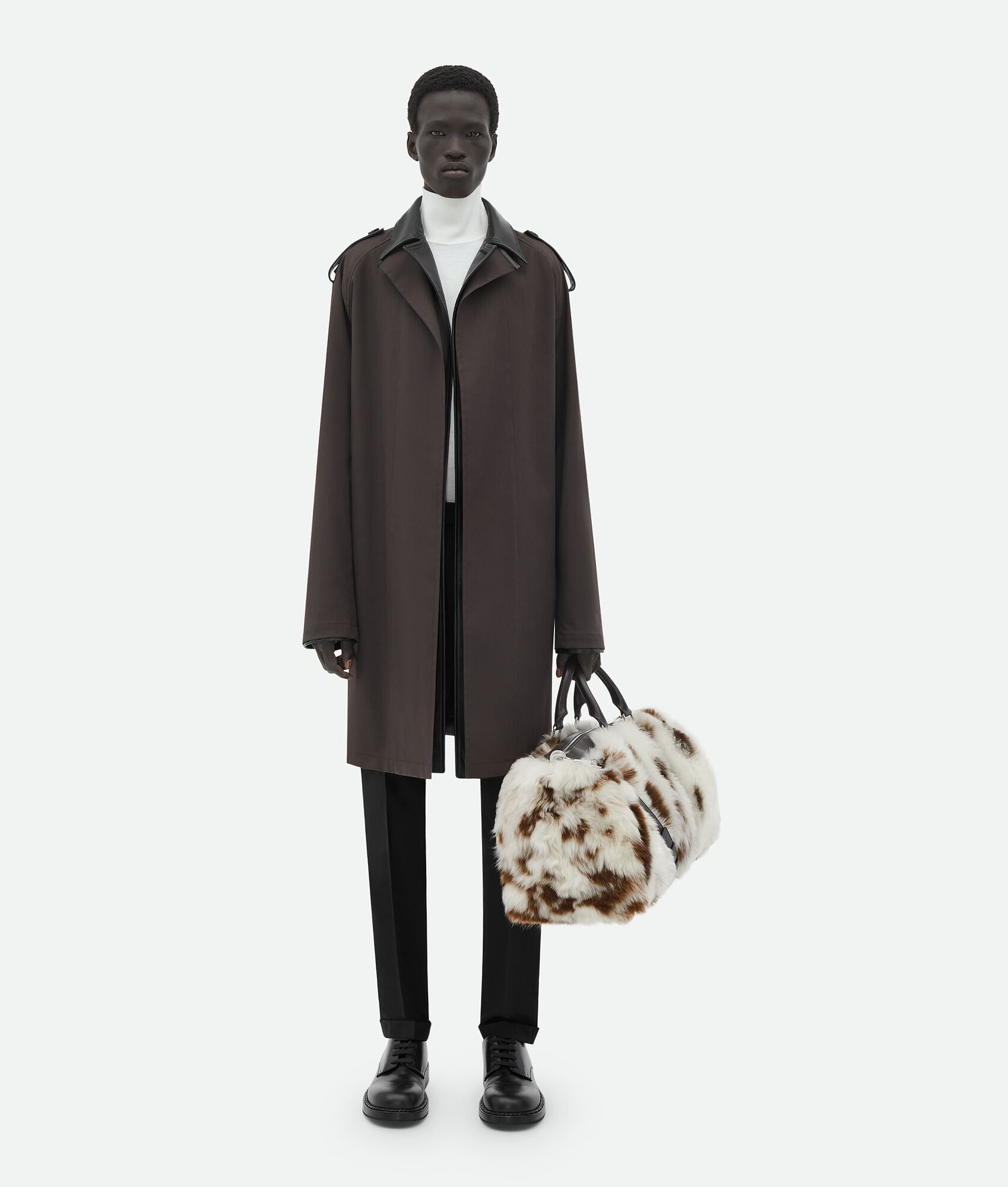 Bottega Veneta o1w1db10825 Leather And Cotton 2 In 1 Coat in Black Size US M / EU 48-50 / 2 - 1 Thumbnail
