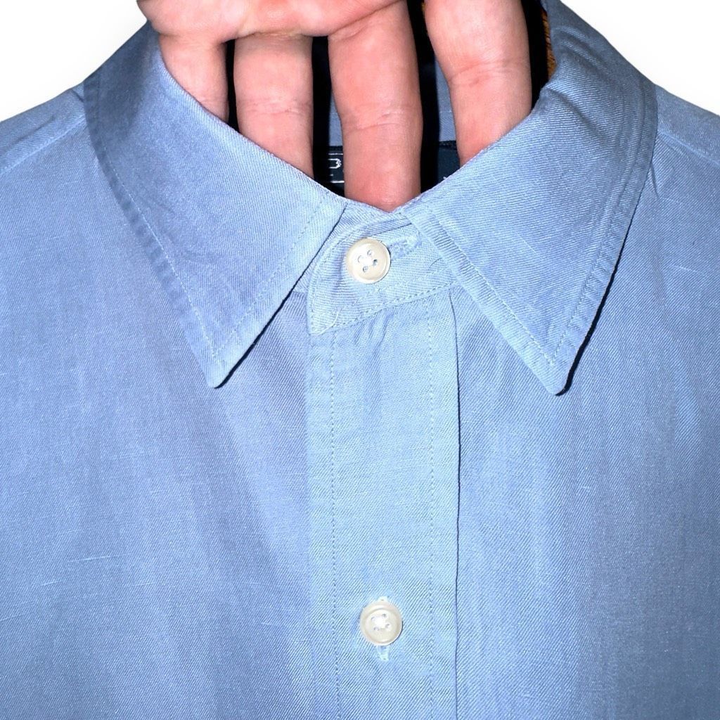 Polo Ralph Lauren Polo Ralph Lauren Sky Blue Silk & Linen Button Up Shirt L Size US L / EU 52-54 / 3 - 3 Thumbnail