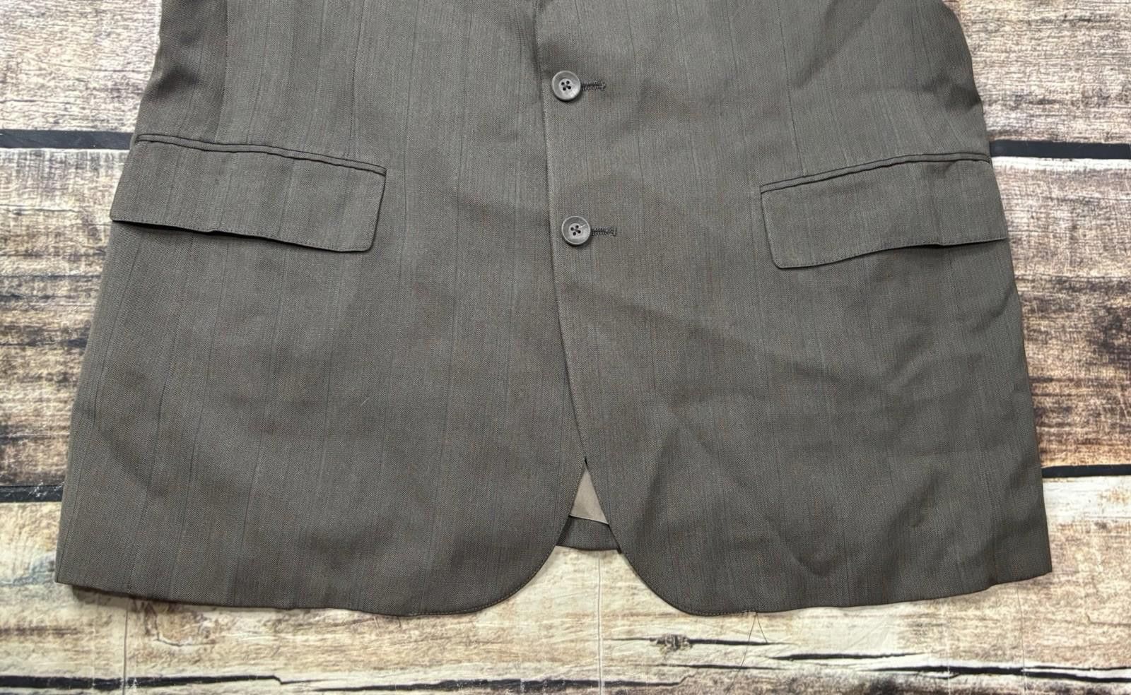 Barneys New York Barneys New York Blazer Jacket Mens 44R Virgin Wool Fishbone Size 44R - 6 Thumbnail