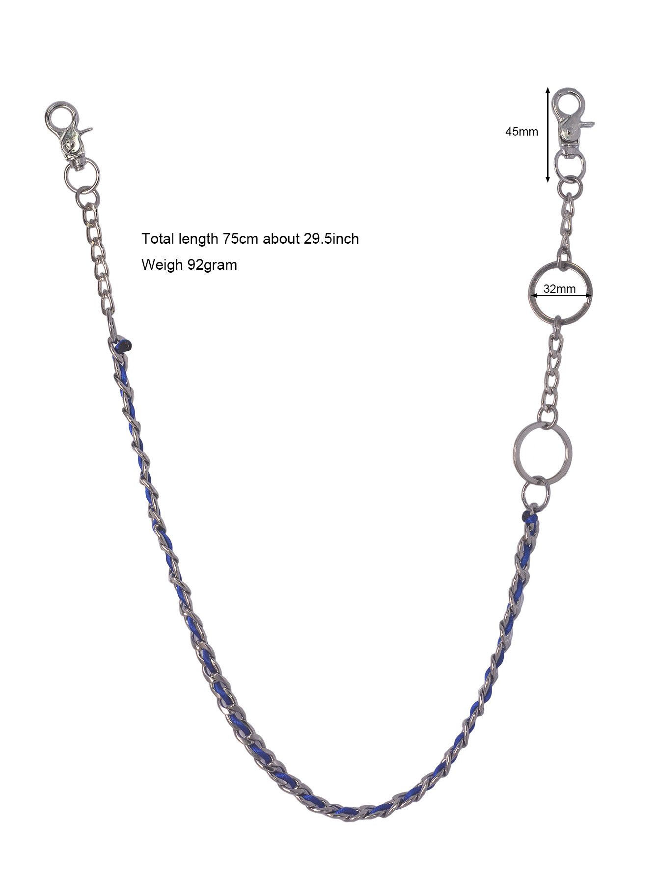 Japanese Brand × Jewelry 30-Inch Biker Pants Chain with Blue Thread 9mm Link Size ONE SIZE - 6 Thumbnail