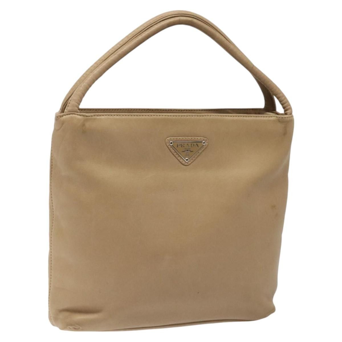 Prada Beige Leather Handbag (Pre-Owned) Size ONE SIZE - 1 Thumbnail