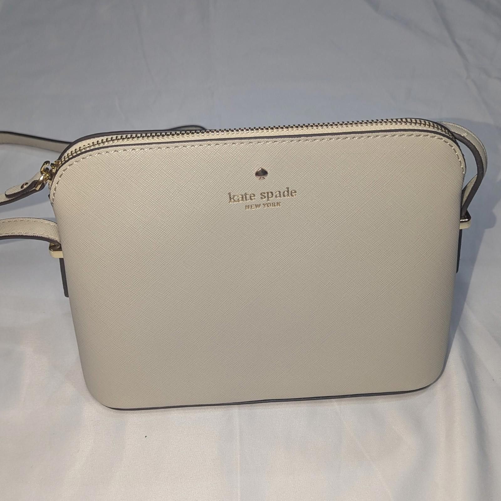 Designer Kate Spade New York Crossbody Bag | Cream White Leather Bag in Beige, Women's