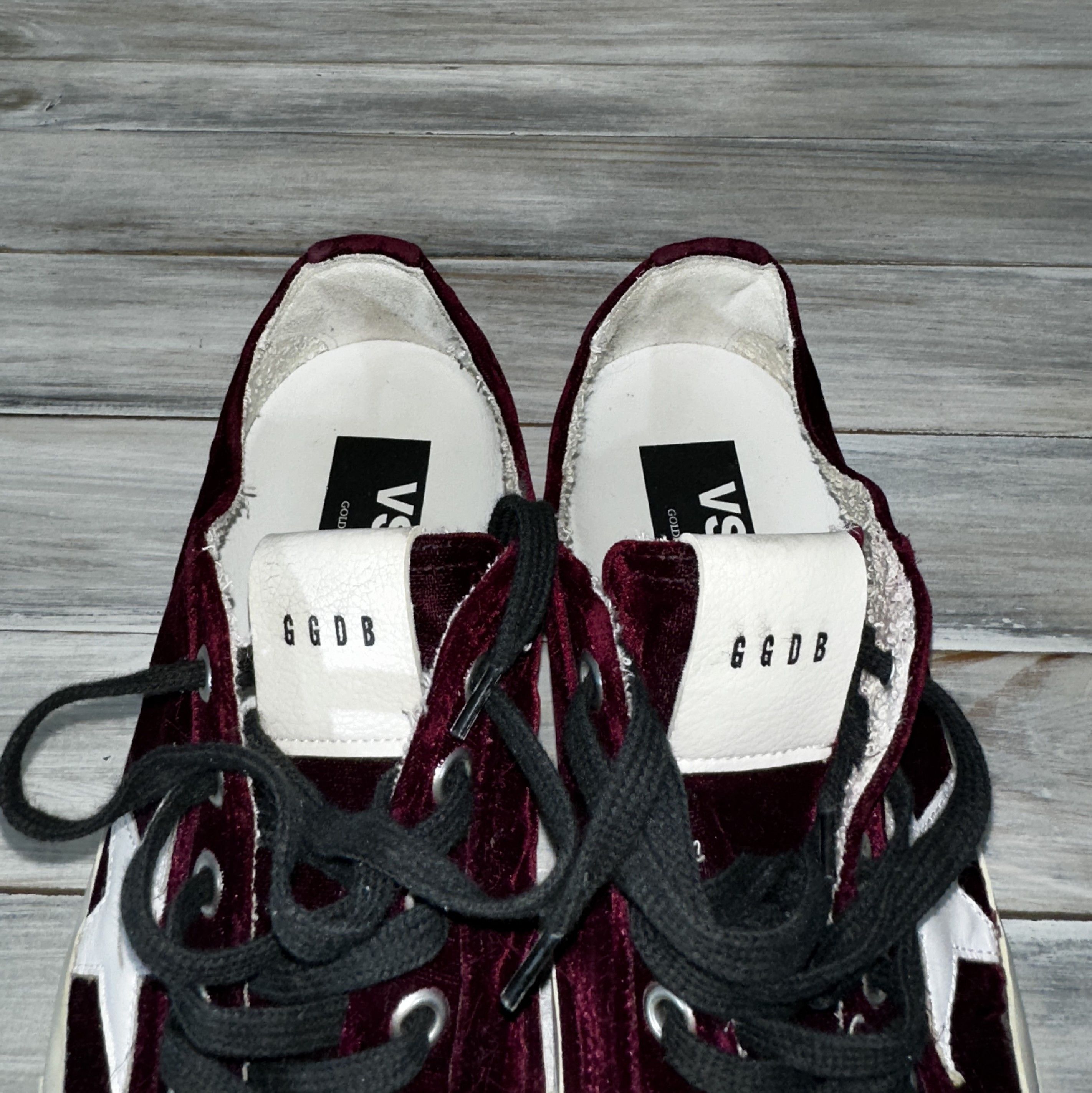 DELUXE × Golden Goose Golden Goose VSTAR2 Velvet Burgundy Made In Italy Sneakers Size US 7 / EU 40 - 12 Thumbnail