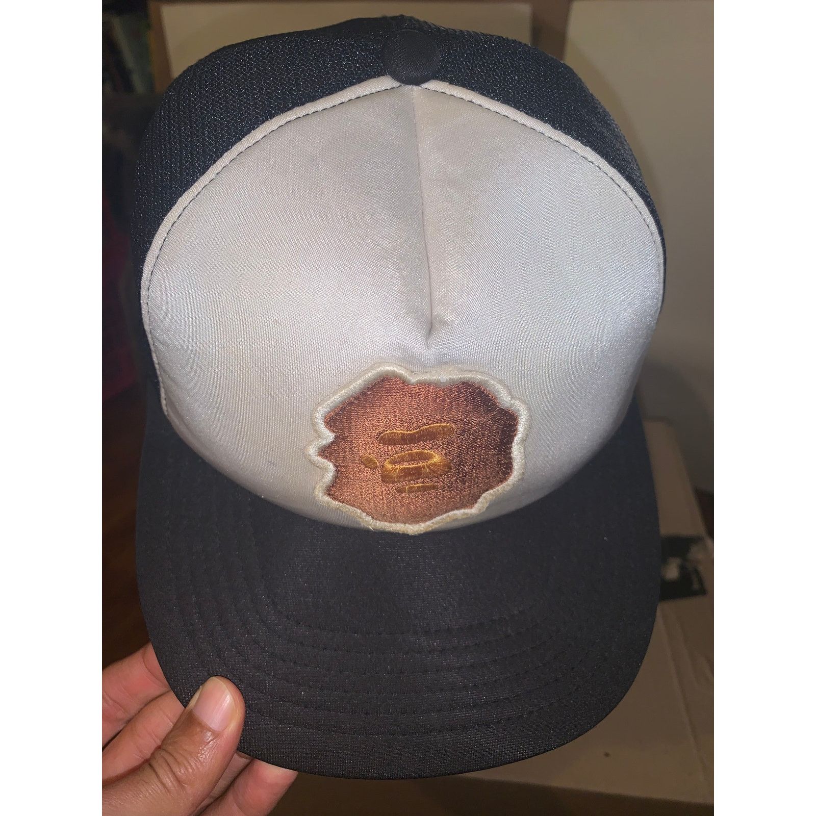 Bape × Vintage Vtg BAPE Ape Head Trucker Hat White Black NIGO Era Japan Cap Size ONE SIZE - 5 Thumbnail