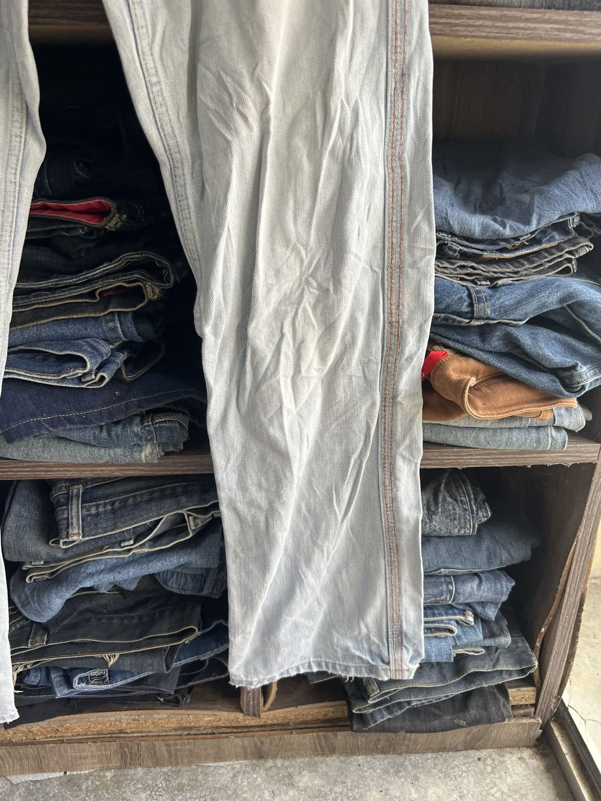 Other 🔥Vintage Cube Sugar Buckle Distressed Denim Size US 29 - 5 Thumbnail