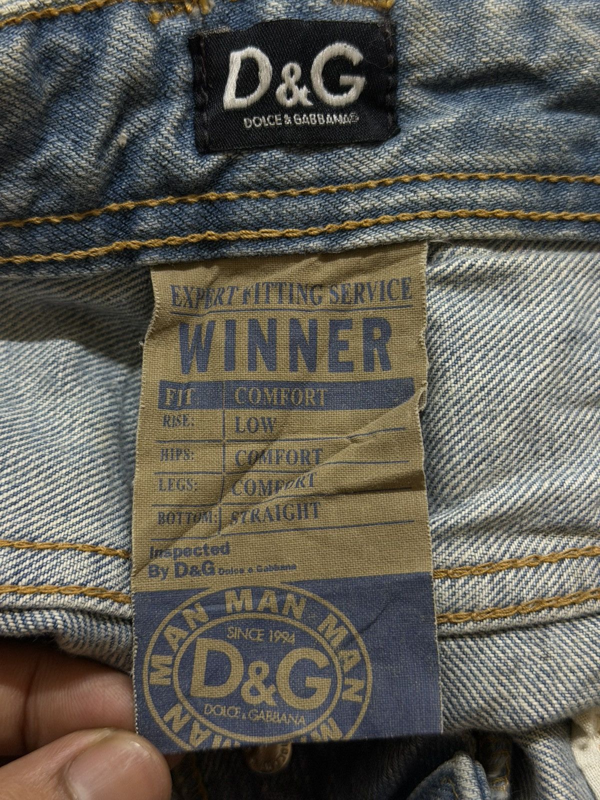Dolce & Gabbana Vintage 90s Dolce & Gabbana Blue Faded Wash Wide Leg Loose Size US 36 / EU 52 - 7 Thumbnail