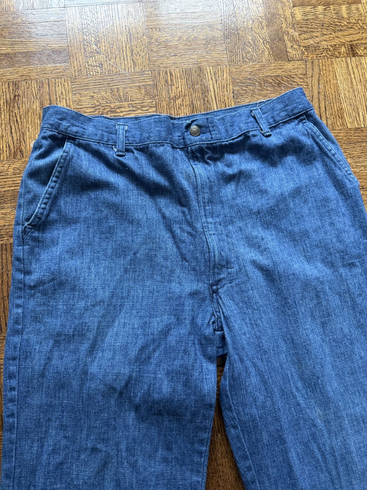 Vintage Vintage 70s H.I.S. Dungaree Wide Leg Denim Jeans Size US 34 / EU 50 - 6 Thumbnail
