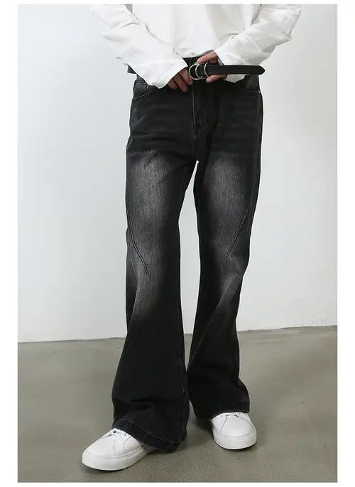 Japanese Brand × Jean American Street Retro Washed Straight Flared Jeans Size US 34 / EU 50 - 3 Thumbnail