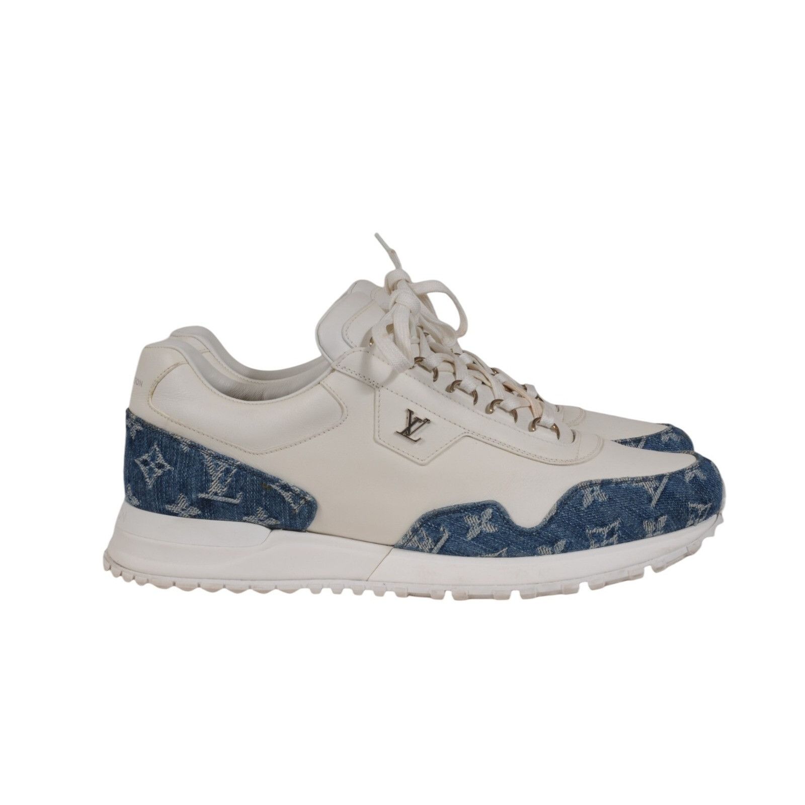 Louis Vuitton Run Away Sneakers Blue White Monogram Denim Leather Size US 8.5 / EU 41-42 - 2 Thumbnail