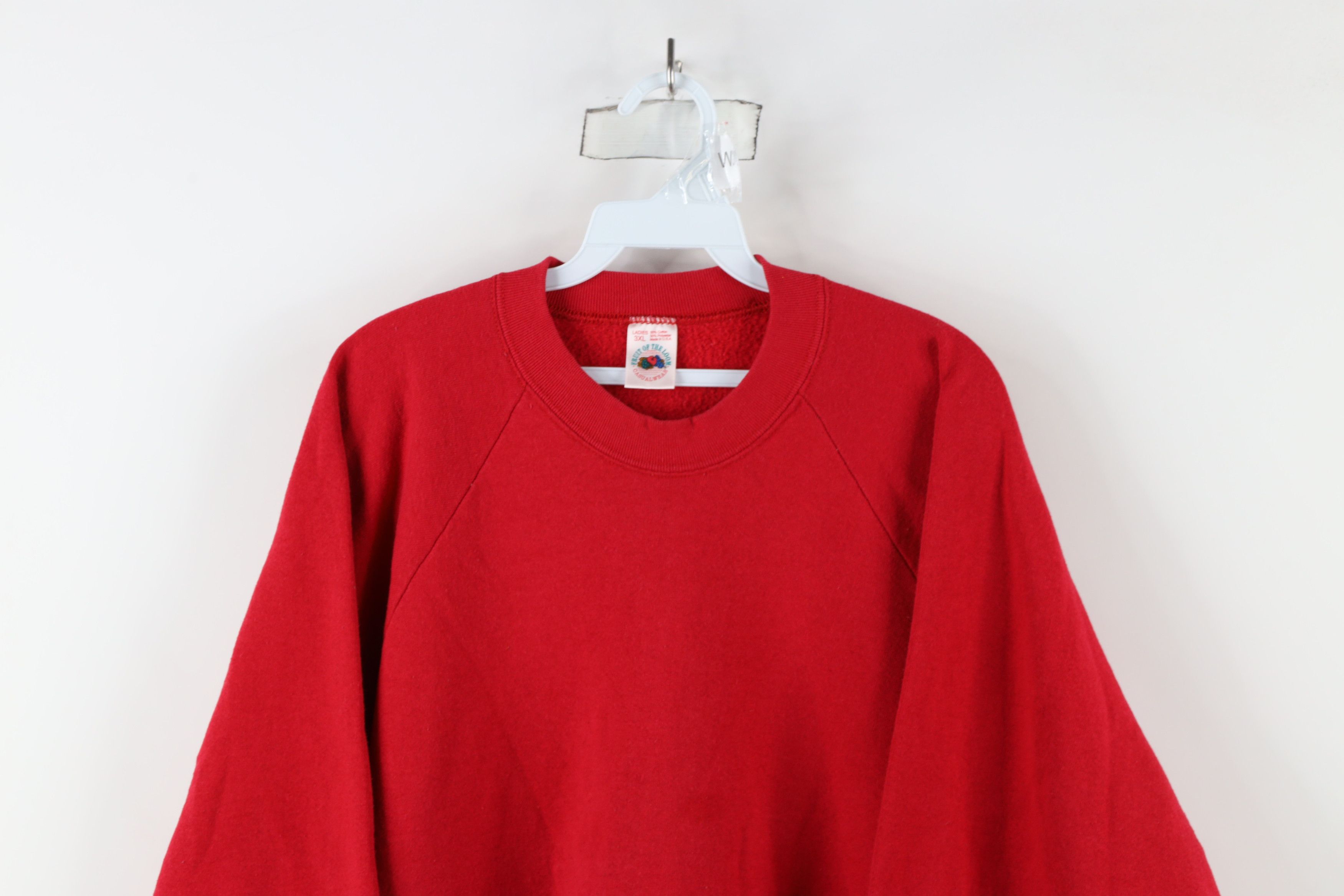 Vintage Vintage 90s Streetwear Blank Crewneck Sweatshirt Red USA Size US XXL / EU 58 / 5 - 2 Thumbnail