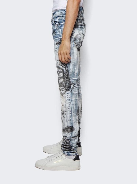 Amiri × Wes Lang o1w1db10125 Sketch Jean in Multicolor Size US 32 / EU 48 - 4 Thumbnail