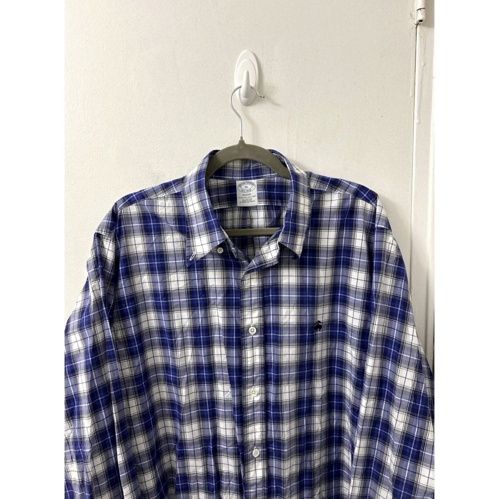 Brooks Brothers VTG Brooks Brothers Regent Polo Shirt Mens XL Blue Plaid Button-Down Collar Made In USA Size US XL / EU 56 / 4 - 2 Thumbnail