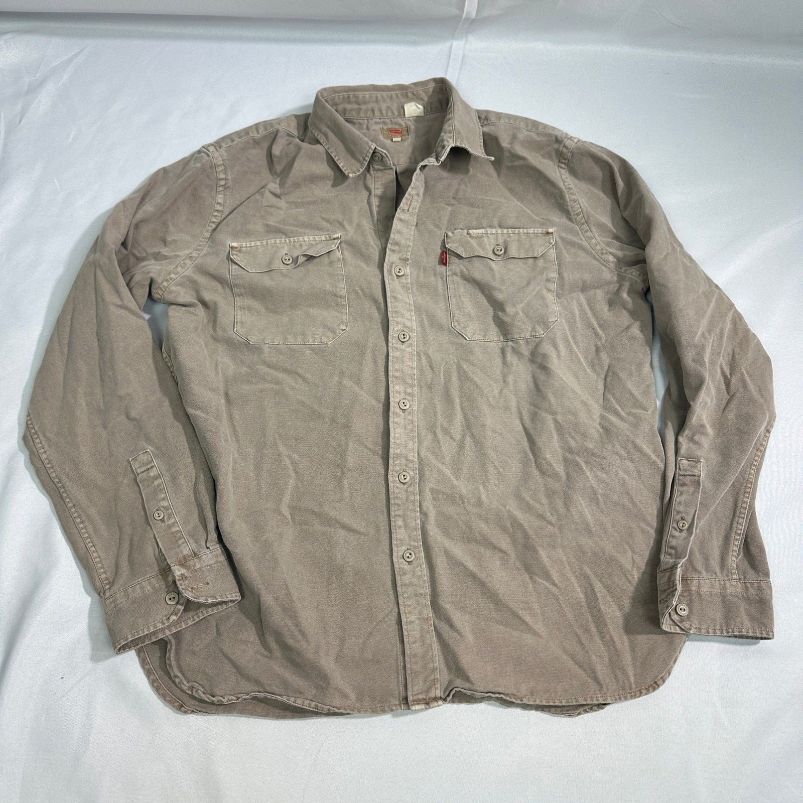 Levi's Levi's Workwear Button Up Shirt Men's XL Tan Canvas Utility Size US XL / EU 56 / 4 - 1 Thumbnail