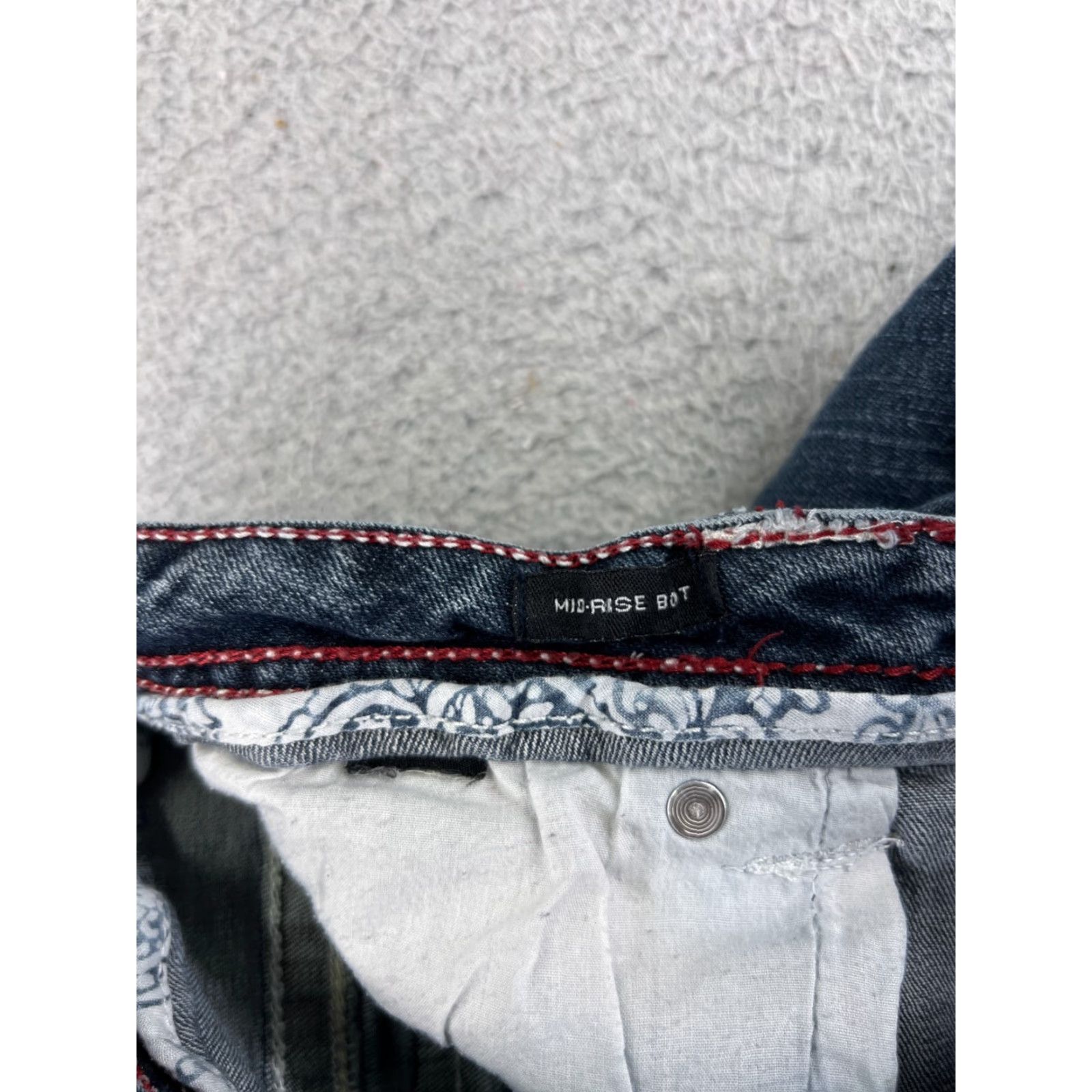 Vintage Rue21 Jeans Womens 29 Blue Denim Boot Cut Embroidered 29x28 Size 29" - 7 Thumbnail