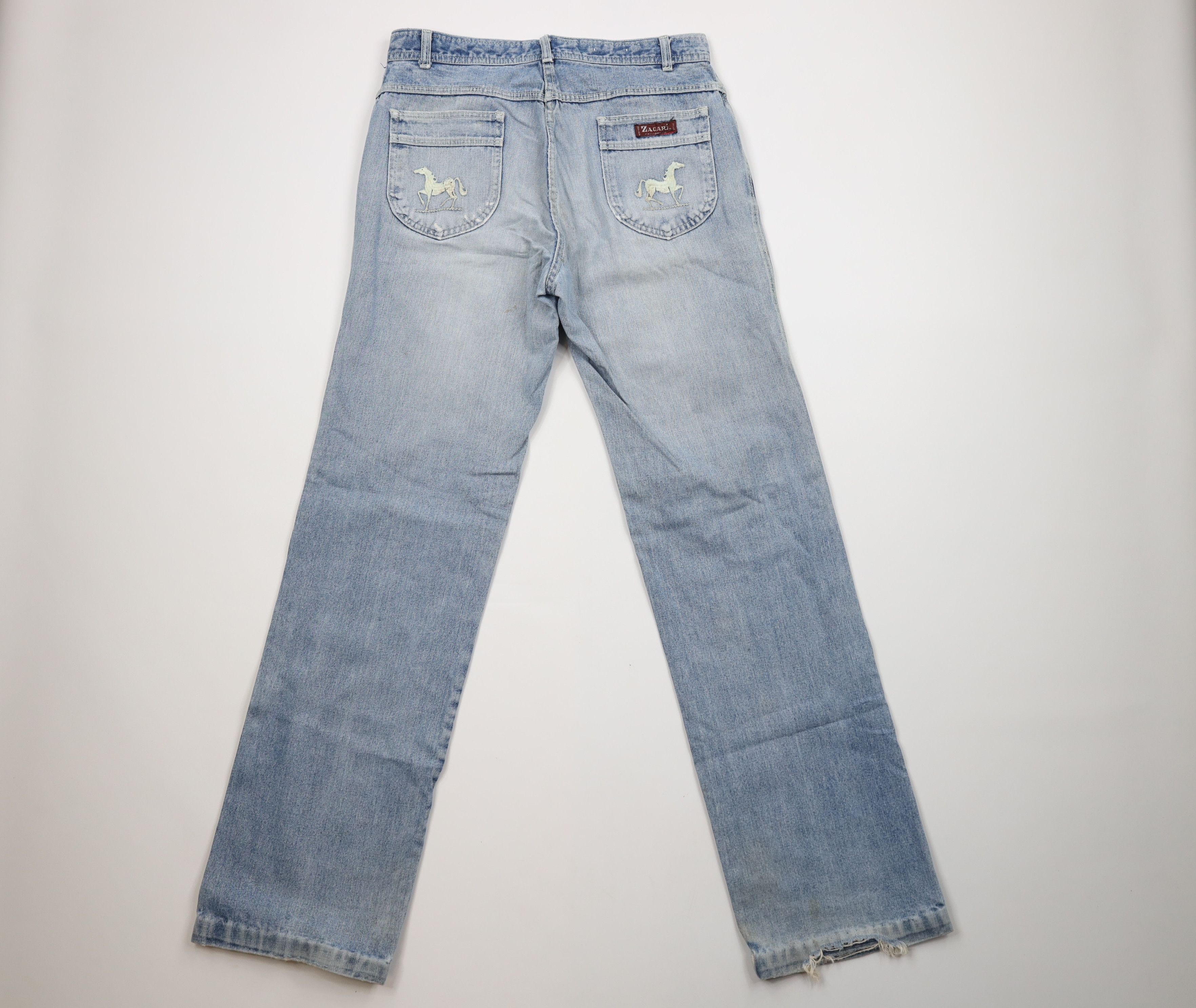 Vintage Vintage 70s Streetwear Wide Leg Flared Denim Jeans Blue Size US 32 / EU 48 - 11 Thumbnail
