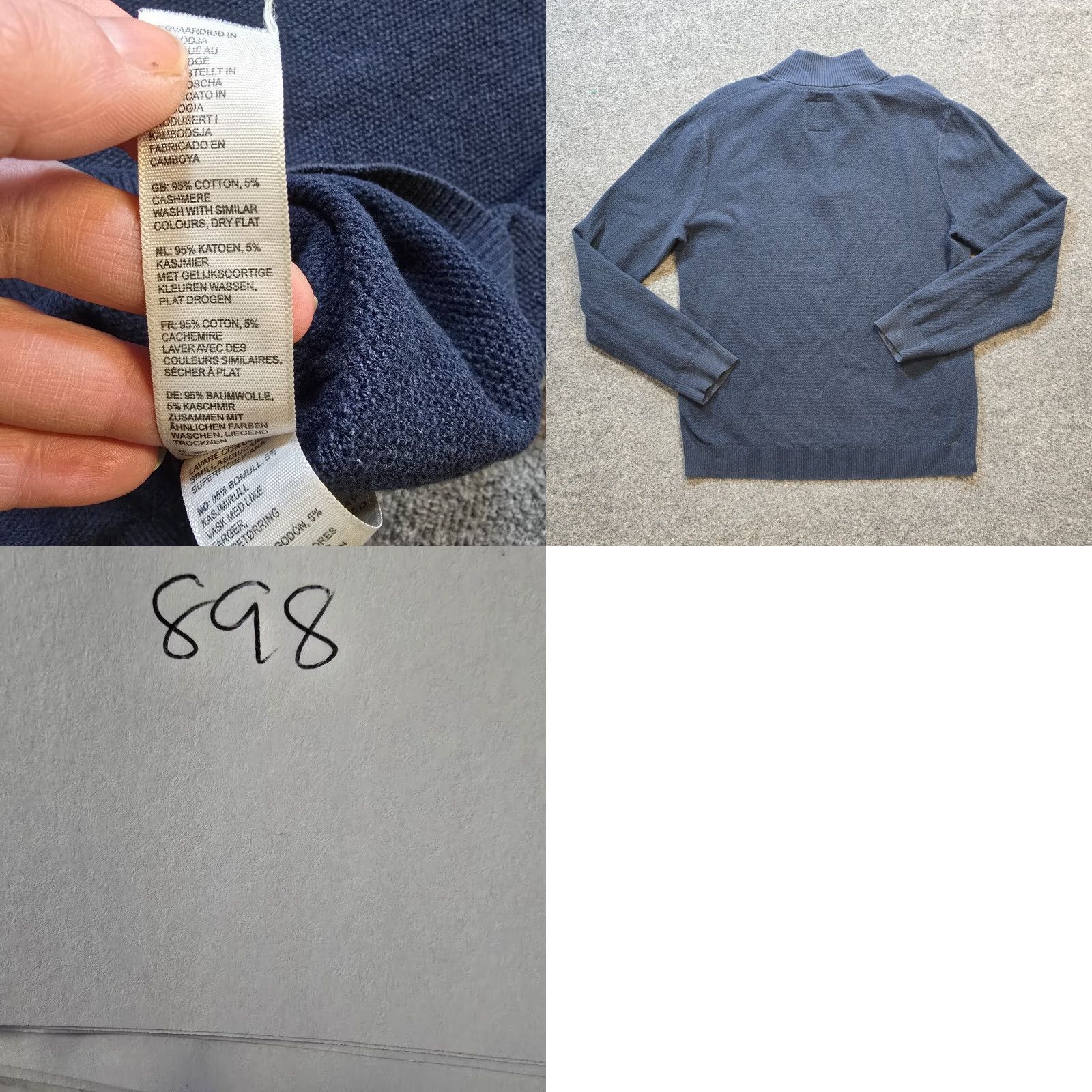 FatFace Fat Face Sweater Men Size Medium Blue 1/4 Zip Cashmere Blend Knit Casual Career Size US M / EU 48-50 / 2 - 8 Thumbnail
