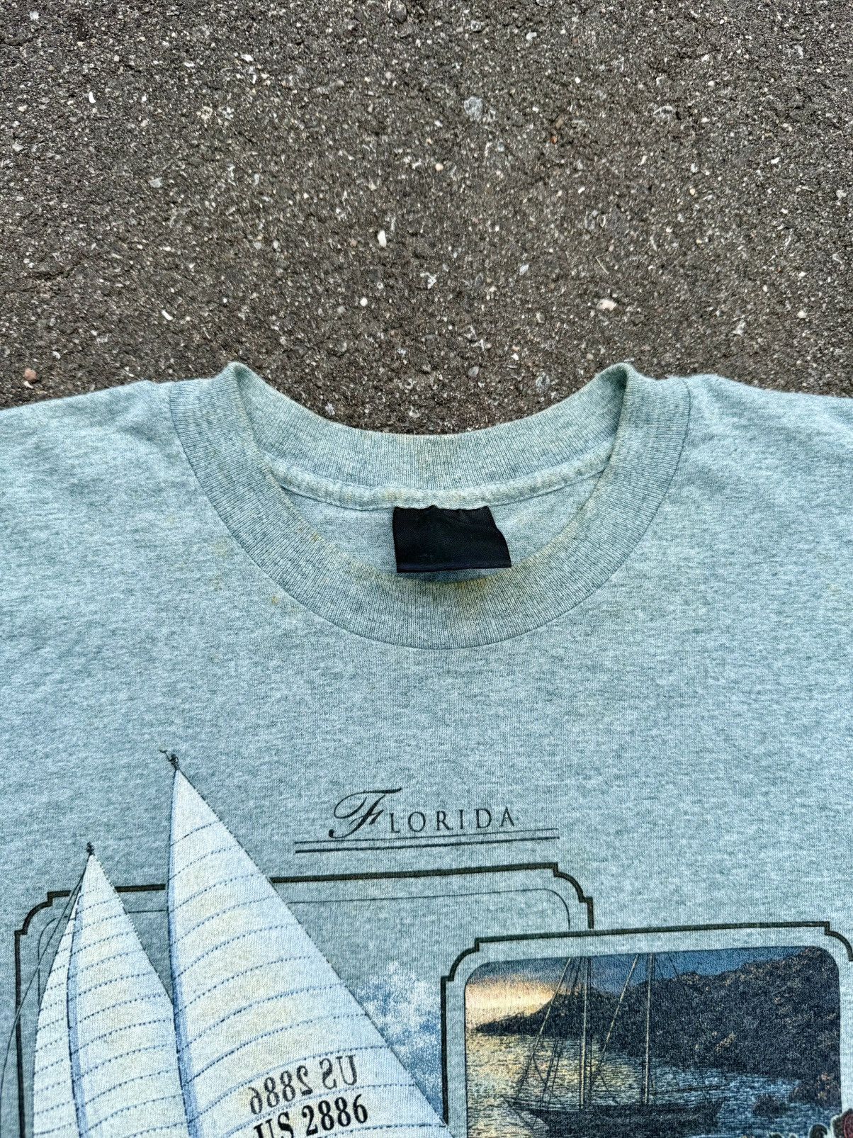 Vintage 1993 Florida Sailing Single Stitch Tee Shirt Size US L / EU 52-54 / 3 - 3 Thumbnail
