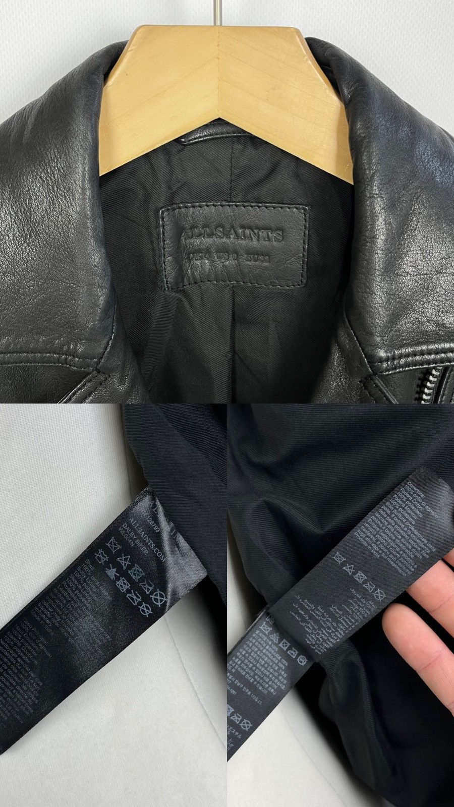 Allsaints Ladies AllSaints Dalby Biker black leather jacket Size XS / US 0-2 / IT 36-38 - 8 Thumbnail