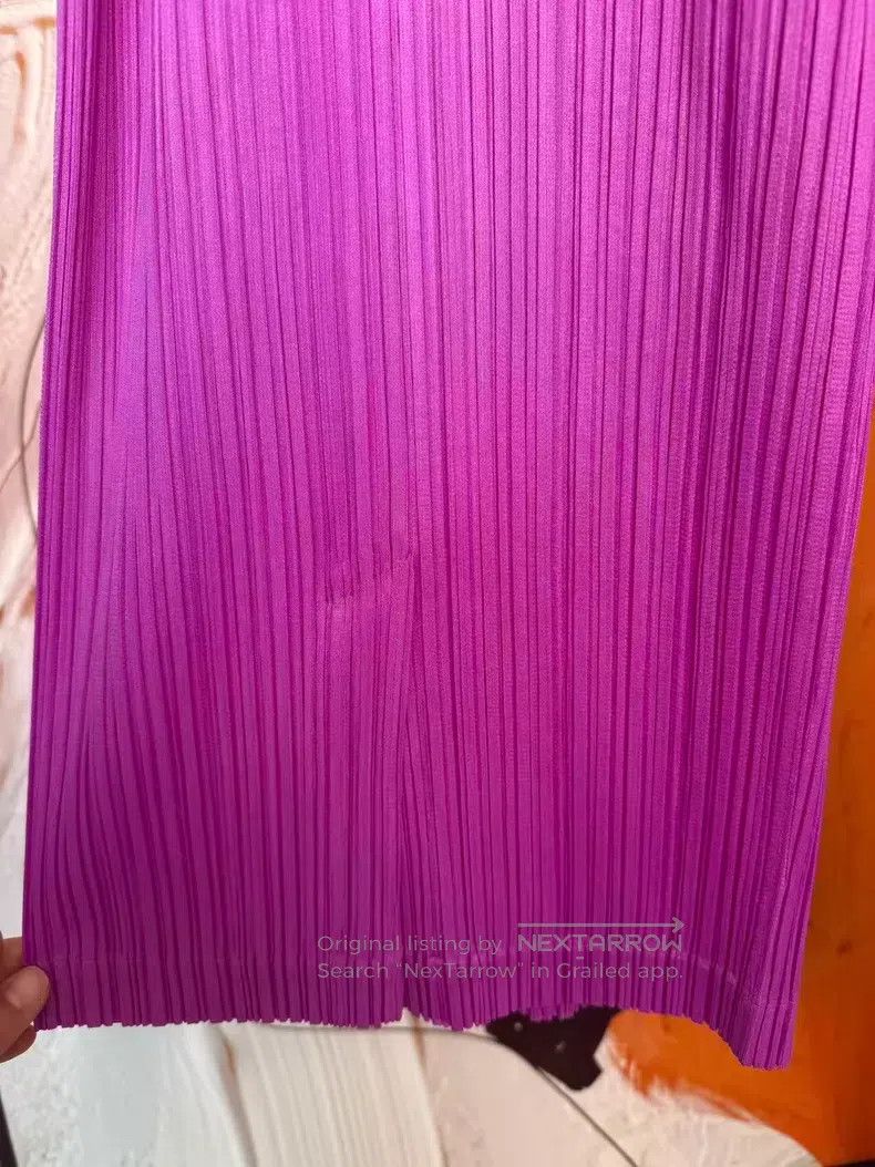 Issey Miyake Issey Miyake size:3 Purple Ruched Trousers Size 31" - 3 Thumbnail