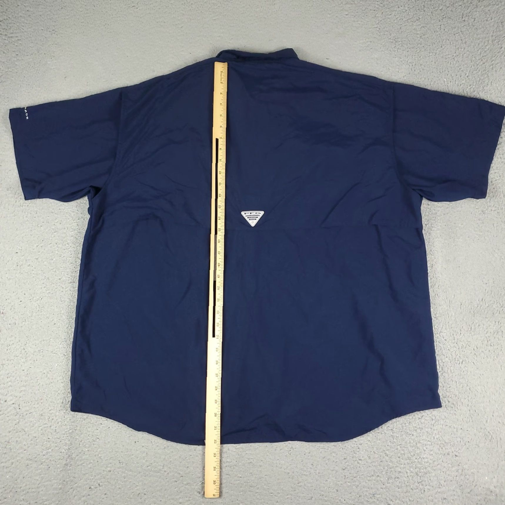 Vintage Columbia Shirt Mens 2XL Navy Blue Vented Fishing Button Up Short Sleeve Size US XXL / EU 58 / 5 - 3 Thumbnail