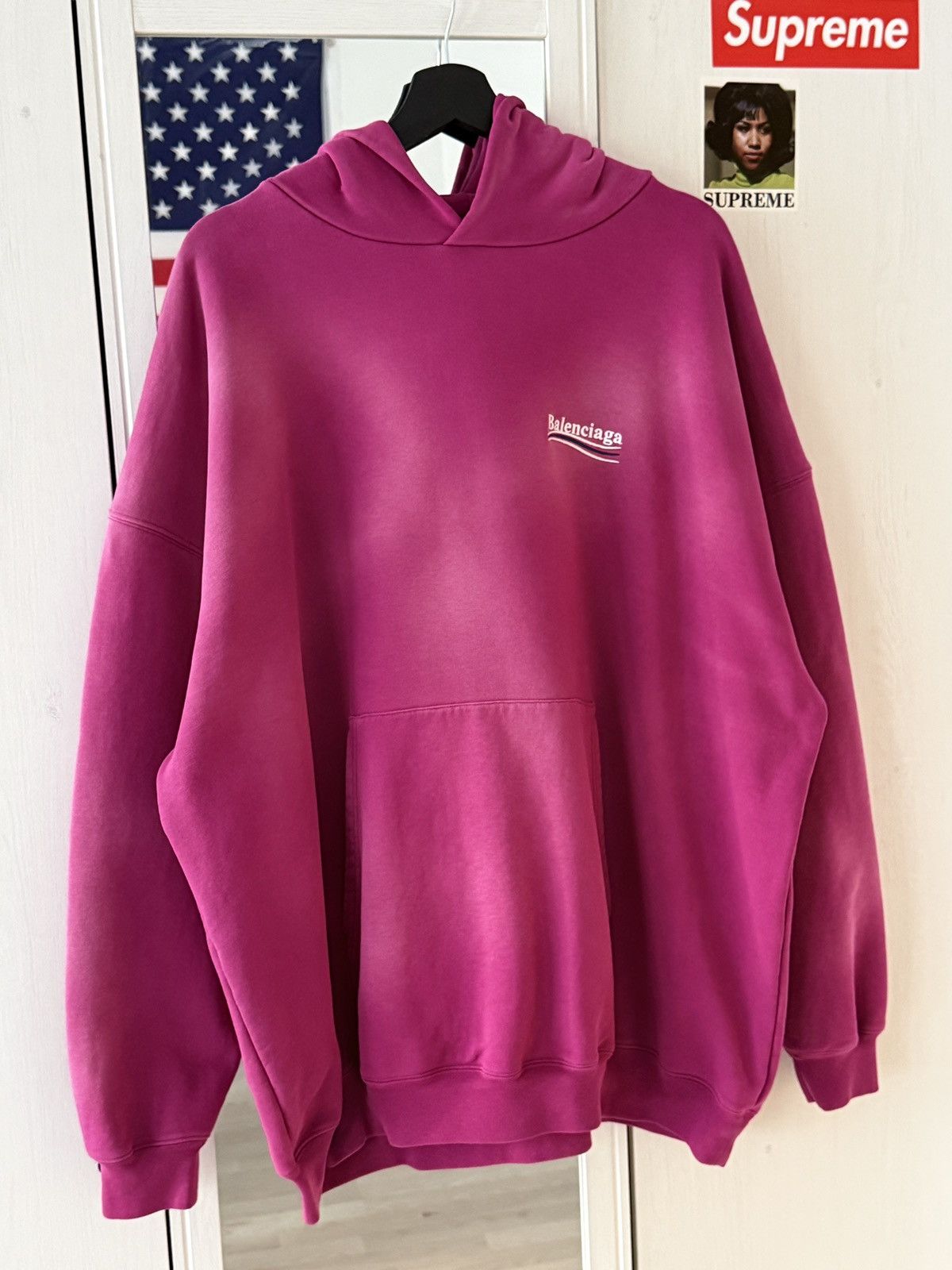 Balenciaga Balenciaga Camaign Political Hoodie Pink Size US S / EU 44-46 / 1 - 1 Thumbnail