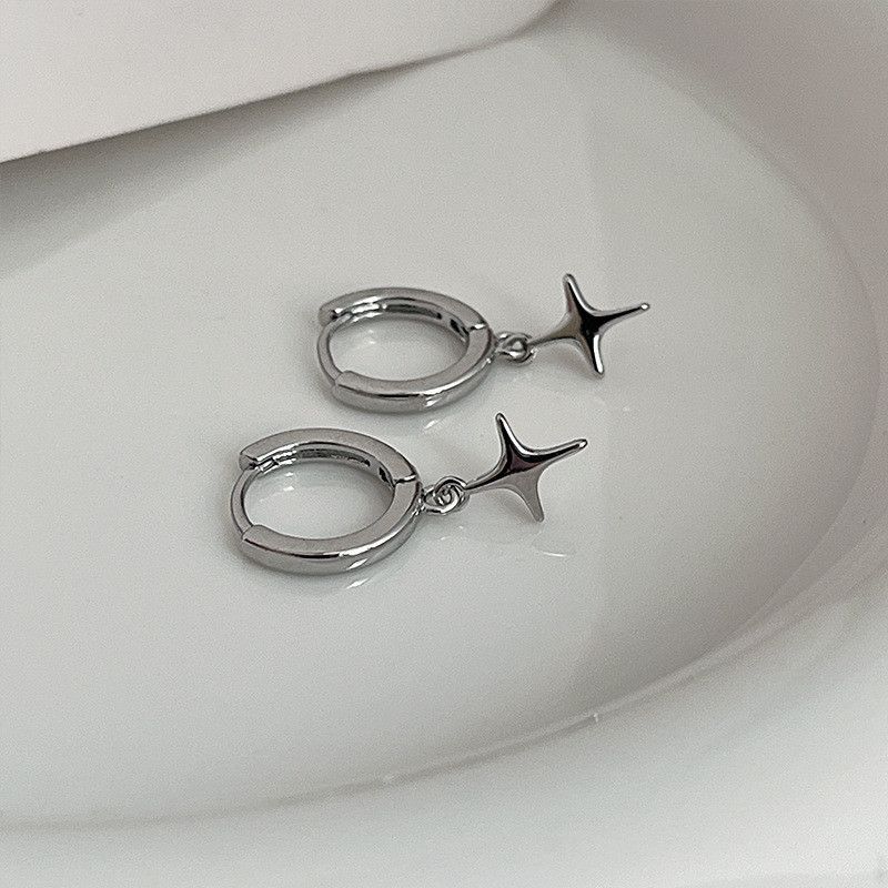 Jewelry × Sterling Silver Cross One pairs Crazy Earrings Gothic Punk Chrome Jewelry Size ONE SIZE - 4 Thumbnail