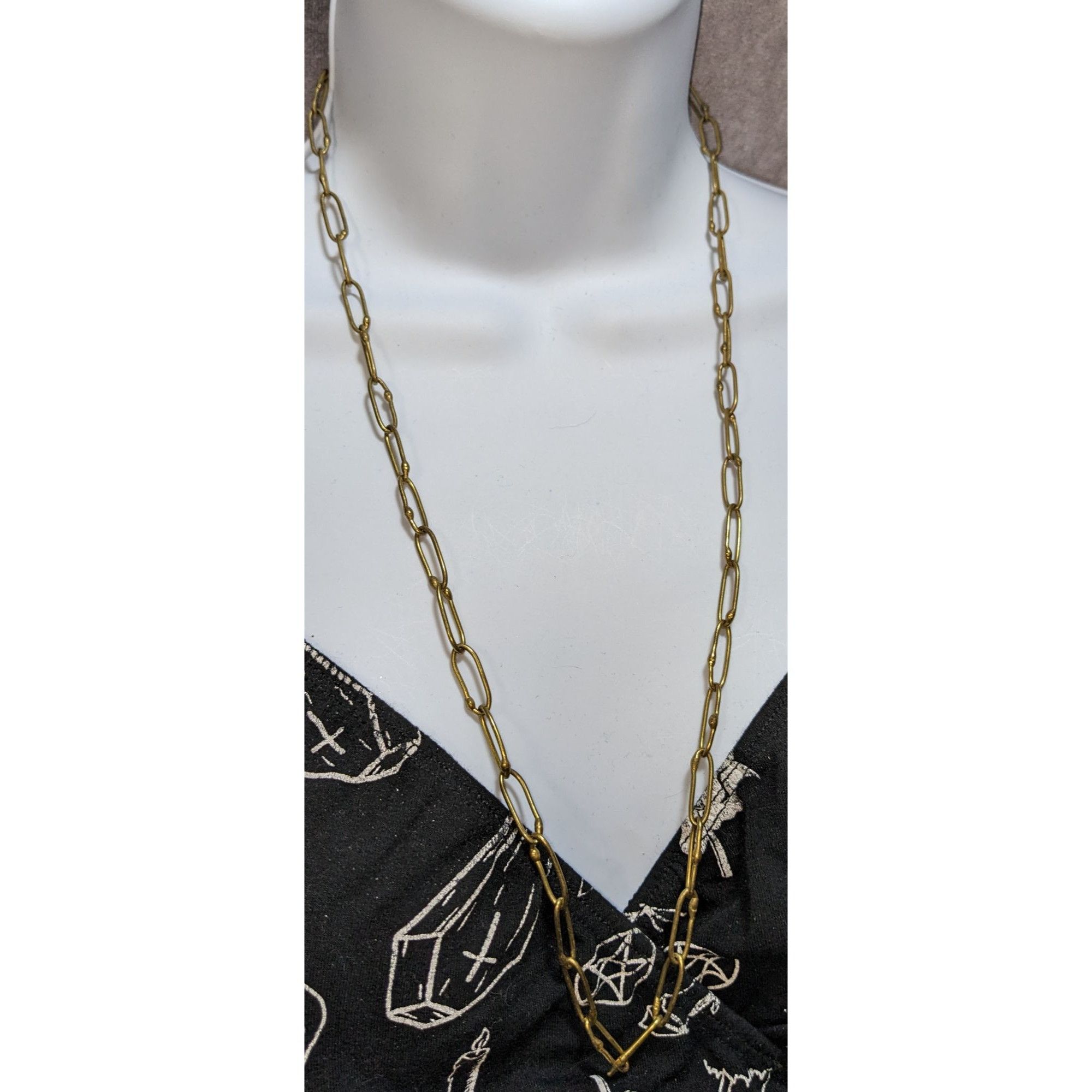 Other Distressed Brass Chain Necklace With Hook Clasp Size ONE SIZE - 4 Thumbnail