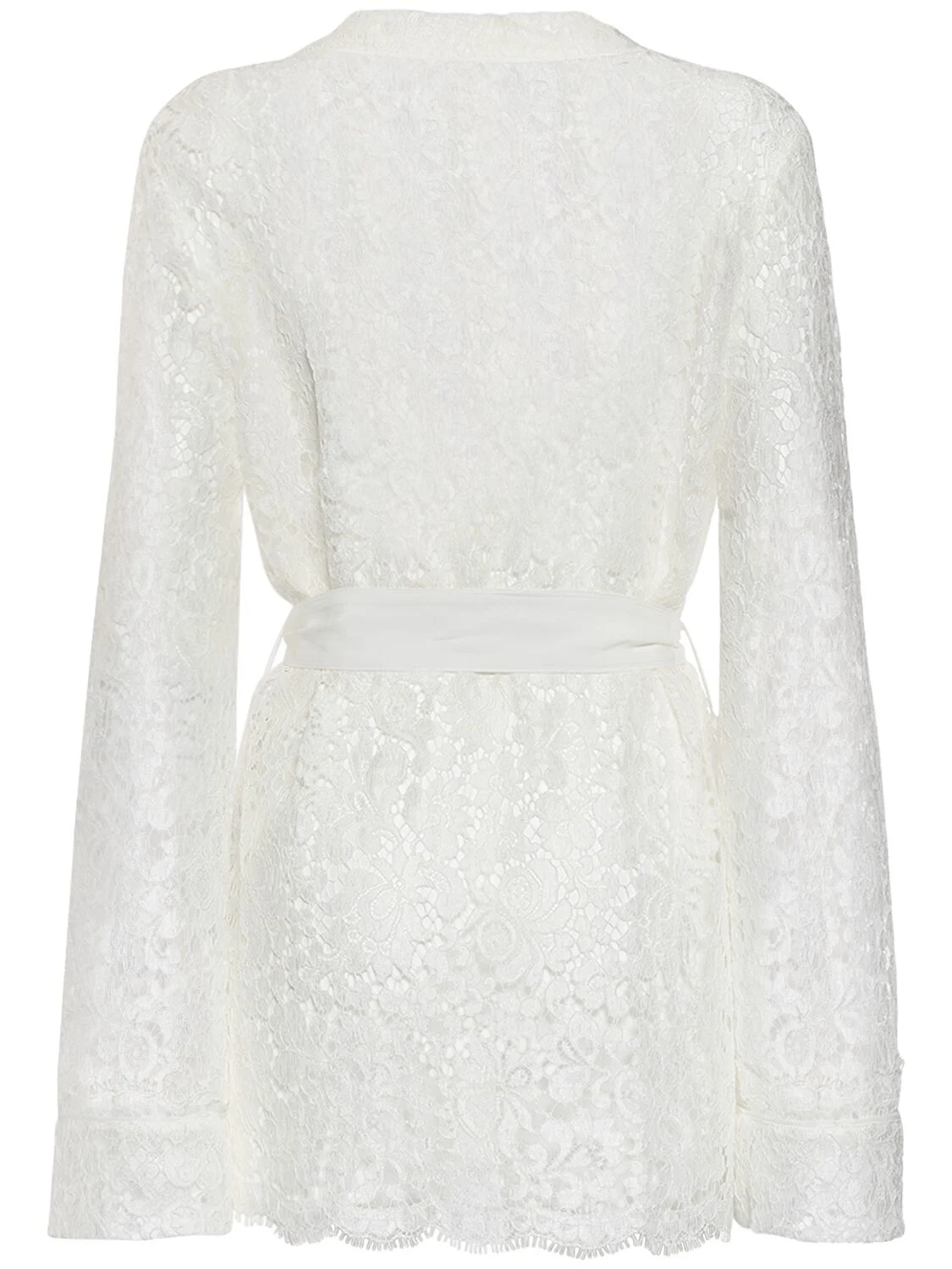 Dolce & Gabbana DOLCE&GABBANA White Lace Single Breasted Jacket New Size M / US 6-8 / IT 42-44 - 3 Thumbnail