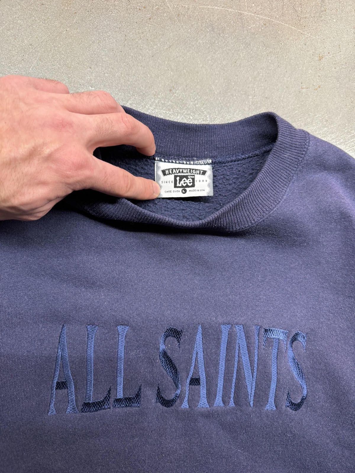 Lee Vintage 90s Lee Sport ALL SAINTS Embroidered Crew Sweatshirt Size US XL / EU 56 / 4 - 3 Thumbnail