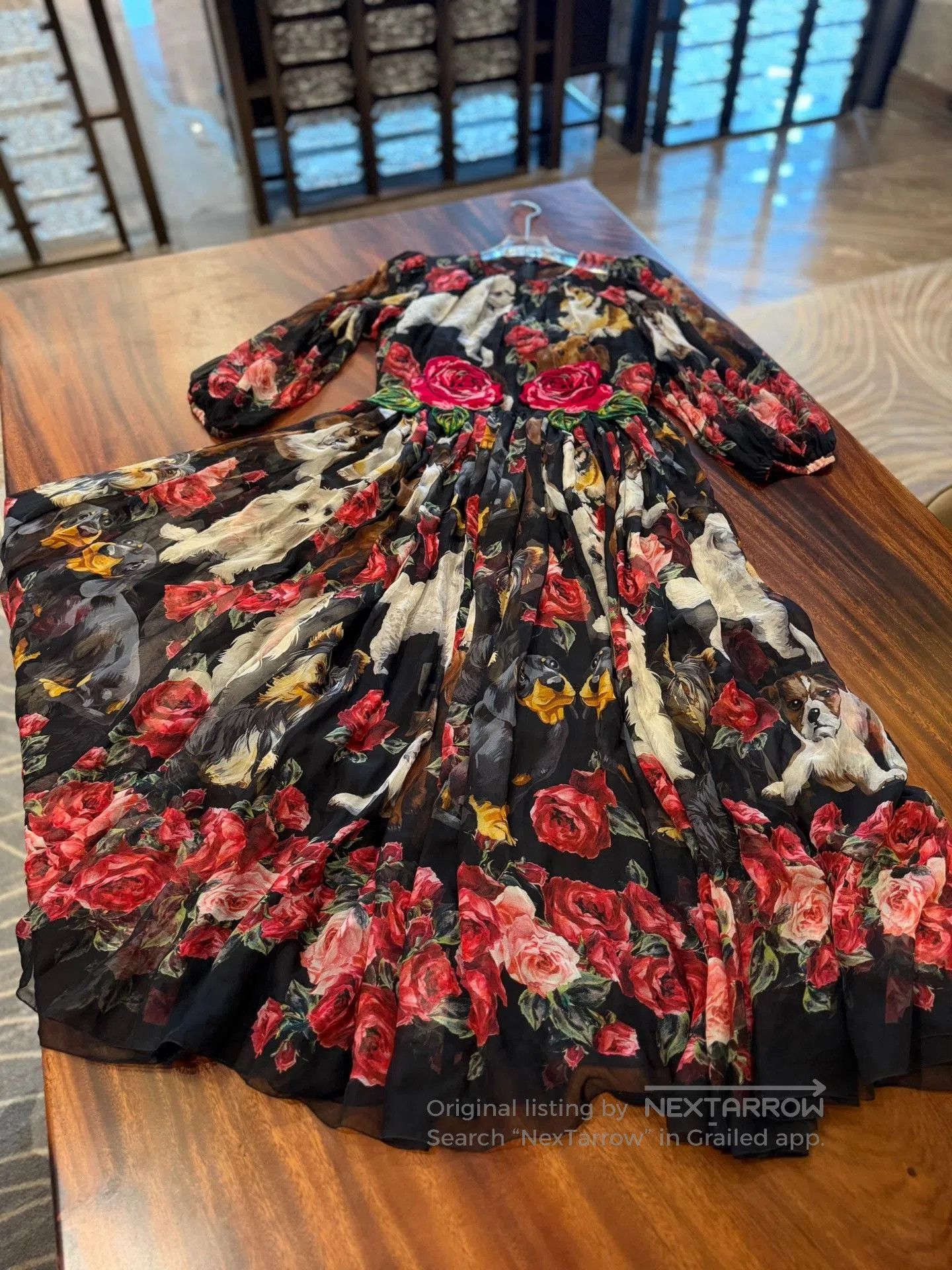 Dolce & Gabbana Dolce&Gabbana Rose Dog Silk Dress. Size M / US 6-8 / IT 42-44 - 7 Thumbnail