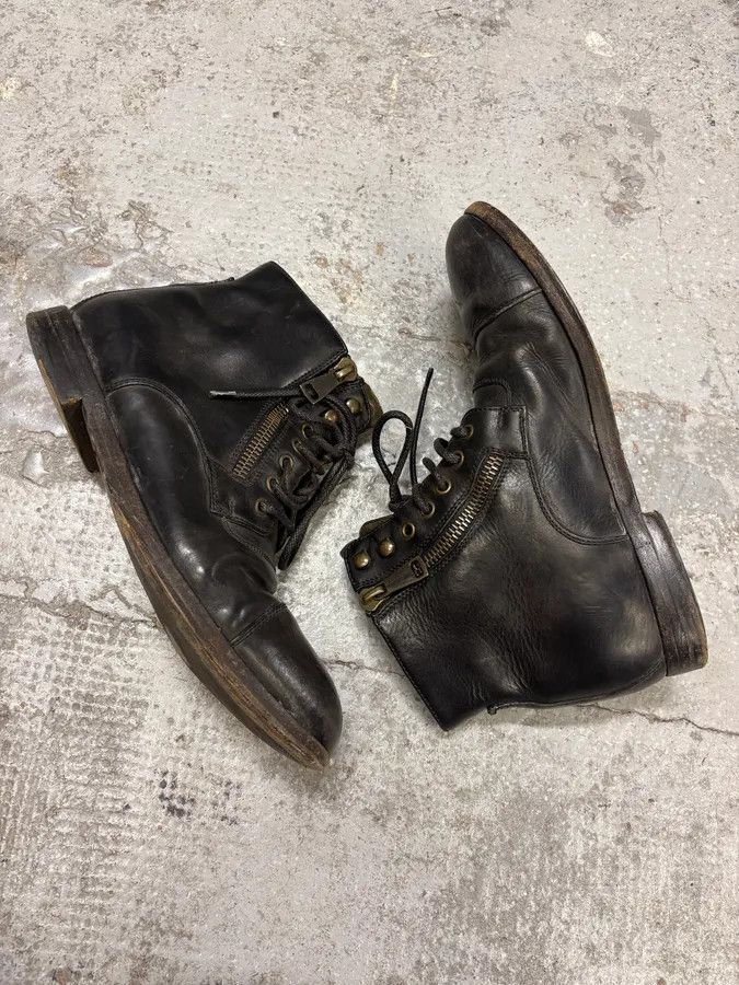 Dolce & Gabbana 2000s Dolce & Gabbana Zip Black Leather Boots Size US 7.5 / EU 40-41 - 6 Thumbnail