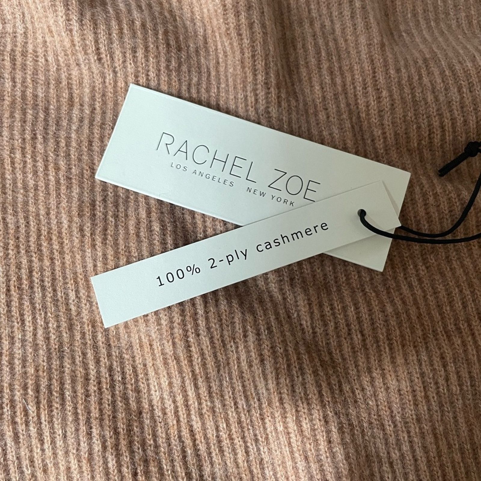 Rachel Zoe Ribbed 2-Ply Cashmere Sweater - Zip Neck from Rachel Zoe Size L / US 10 / IT 46 - 6 Thumbnail