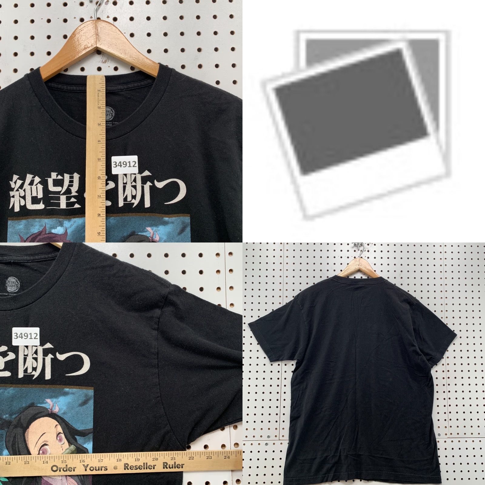 Vintage VINTAGE Demon Slayer Anime Shirt Mens Large Black Cartoon Graphic 21.5x28 Size US L / EU 52-54 / 3 - 8 Thumbnail