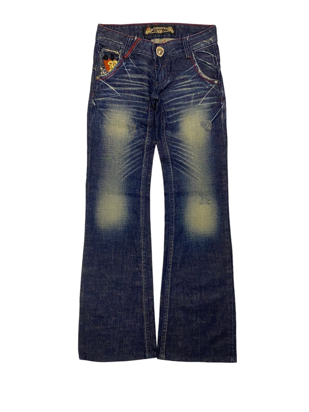 Hysteric Glamour × If Six Was Nine × Japanese Brand Flare Red Pepper Japan Jean Patches Distressed Embroidery Size US 30 / EU 46 - 5 Thumbnail
