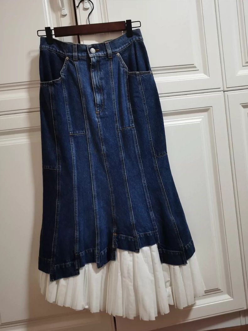 Alexander McQueen Denim Mermaid Skirt- DMC